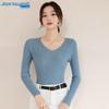 JEANSWEST Women's Slim V-Neck Long Sleeve Knit Top