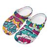 Unisex Printed EVA Clogs Breathable Lightweight Garden Shoes Slip On Beach Bathroom Pool Home Summer Wear Indoor Outdoor Use