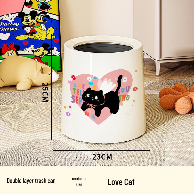 2025 Large Cartoon Paper Trash Can - Cute Design for Bathroom, Living Room, Bedroom