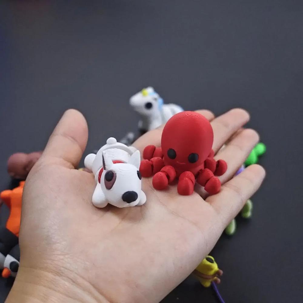 3D Printed Simulation Small Animal Joint Movable Mini Desktop Toy for Boys and Girls, Stress Relief, Healing, Family Gatherings