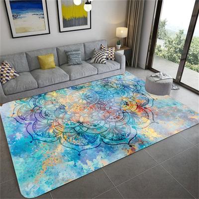 Grand tapis nordique coloré avec étoiles et ciel mandala pour salon, magnifique tapis de sol pour couloir, chambre à coucher