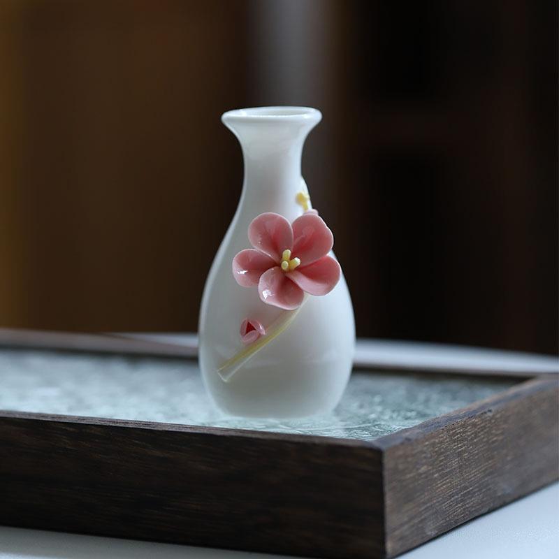 1PCS Chinese Style Ceramic Small Vases Home Decor Mini Retro Toothpick Holder Cotton Swab Storage Jar