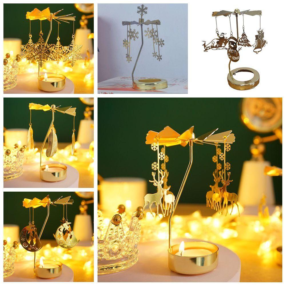 Edelstahl Karussell Kerzenhalter Besonderes Drehdesign Festival Heimdeko Rotierender Kerzenhalter