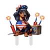 4th of July Decorative Garden Stake Patriotic Sausage Dog Yard Sign Independence Day Lawn Patio Sign for Memorial Day Outdoor Decor