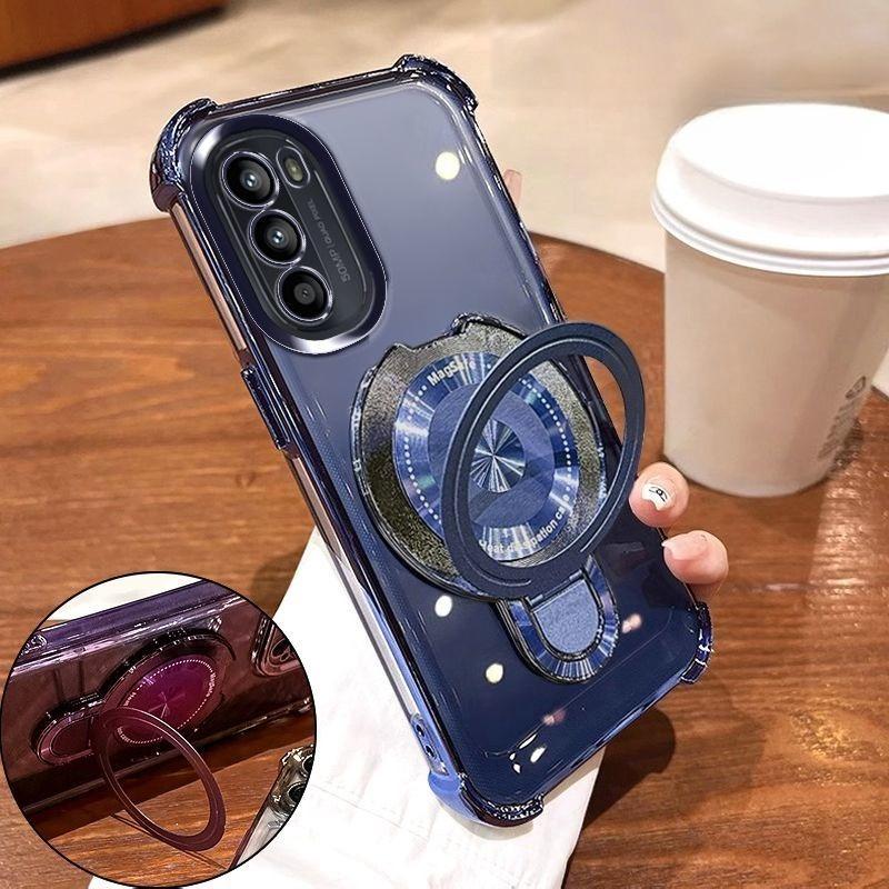Shockproof Plating Magnetic Bracket Case for Samsung Galaxy A17 A07 A16 A26 A36 A56 A06 A15 A25 A35 A55 A14 A24 A34 A54 5G Cover