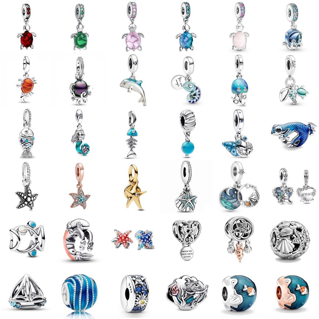 Ocean Series Octopus Turtle Dolphin Sea Star Mermaid Pendant Fit Original Bracelet Copper Pendant Logo Jewelry Pendant