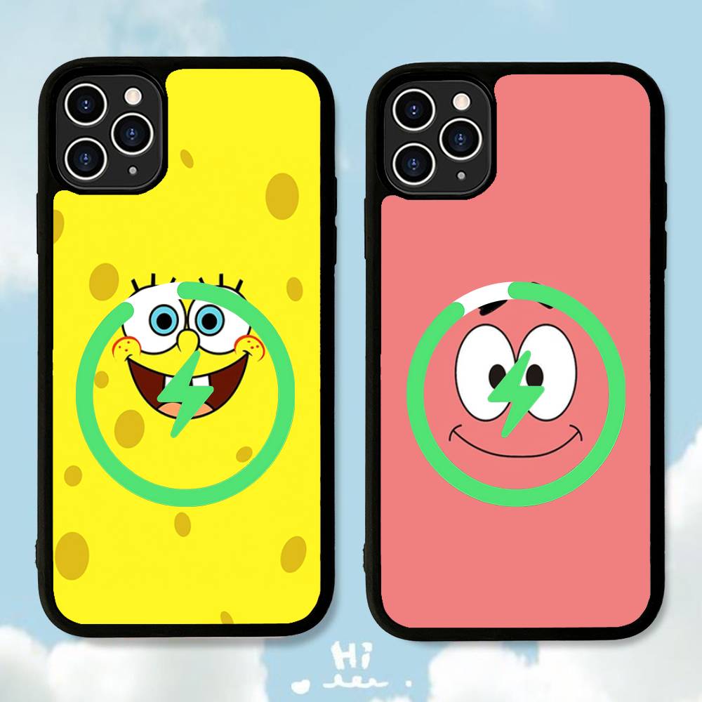 Custodia Carina per Telefono con Bambole di SpongeBob Per iPhone 17 Air 16 15 14 13 12 11 Pro Max Plus Per Copertura di Ricarica Wireless Magsafe