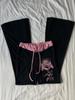 VIONA Hip-Hop Streetwear Hose Damen Y2K Gothic Kordelzug Hose Frühling Herbst Klassische Mode Rosa-schwarz Patchwork Bootcut Hose