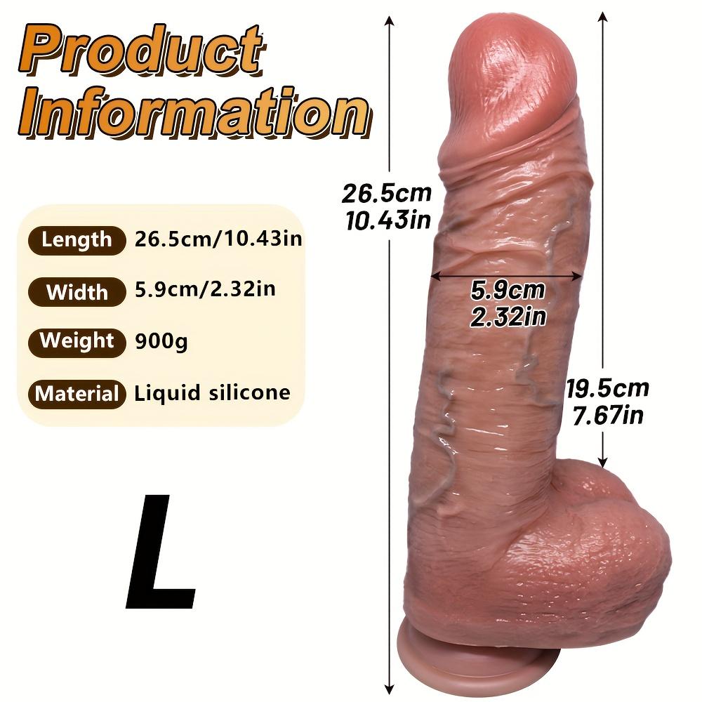 10.43" Large Thick Realistic Silicone Dildo, Soft Skin Feel Giant Penis Toy for G-Spot & Anal Stimulation, Flexible Couples Toy