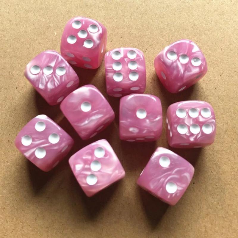 10Pcs/bag Perlage Polyhedral Dice Set D6 0-6 Digital Dice for Table Game 6 Sided