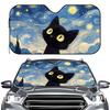 1Pcs Starry Night Cat Pattern Windshield Sunshade UV Rays Heat Blocker Keeps Vehicle Cool Unique Design Fit Sedans SUVs RVs