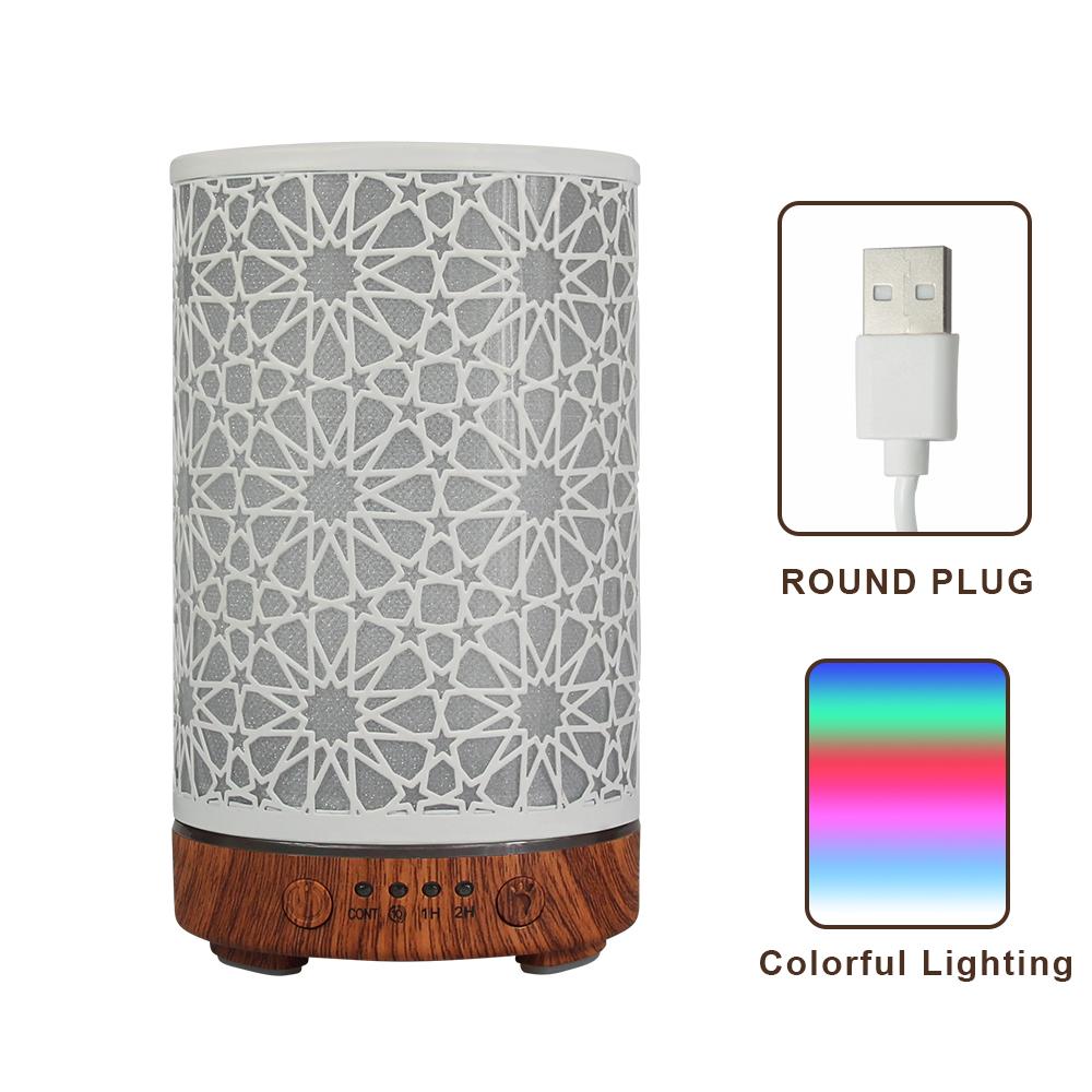 7-color LED Night Lights Bedroom Atmosphere Light 100ml Essential Oil Diffuser Hollow Star Ultrasonic Air Humidifier with Timer