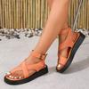 Sandals Women's Toe Polyurethane Platform Casual Outer Wear Ring Buckle Belt Women's Shoes