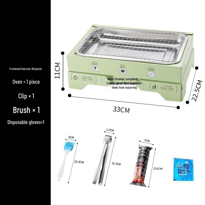 Portable Smokeless Charcoal Grill - Ideal for Family BBQs, Camping, Seafood, and Meat Grilling Outdoors.