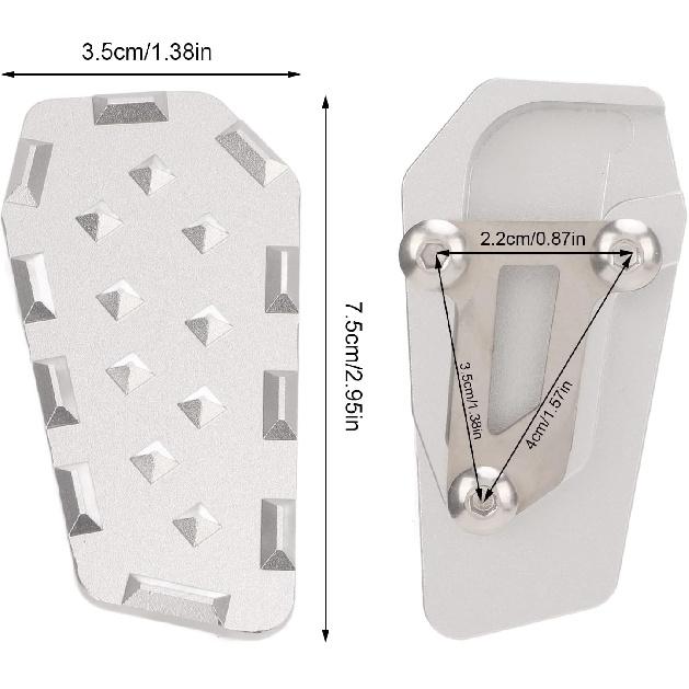 Motorcycle Foot Brake Pad, Fydun Foot Brake Lever Enlarge Pedal Aluminium alloy Rear Brake Extender Pad Extension for S1000XR 2015‑2019(Silver)