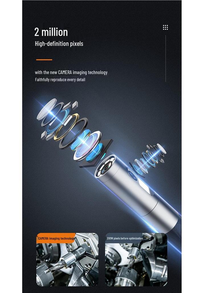 Industrial Handheld Borescope: HD 5-inch Screen, Auto Pipeline Repair Detector for Car Inspection