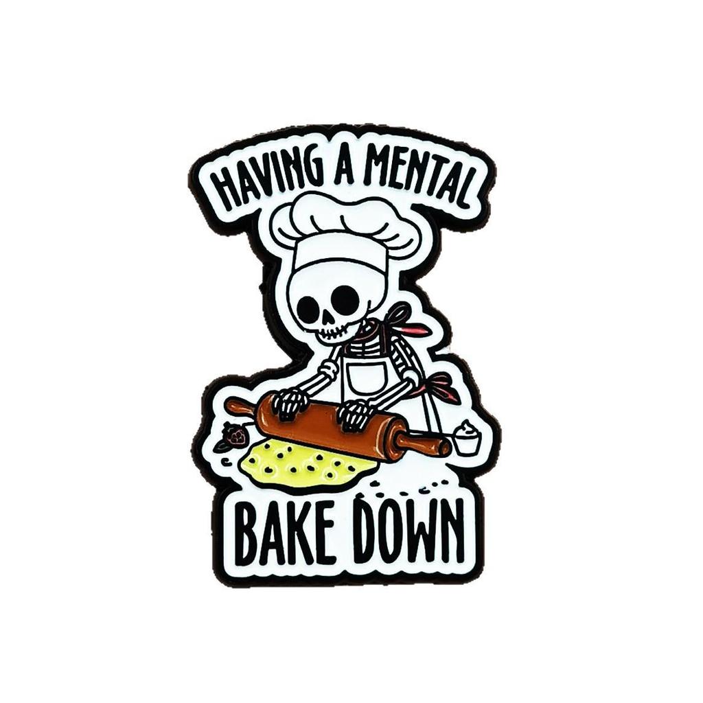 Cute Skull Chef Brooch: Creative Quote Badge for Backpacks - Alloy Decorative Accessory