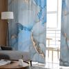 Marble Texture Watercolor Blue Gray Window Tulle Curtains For Living Room Kitchen Home Decor Sheer Voile Curtains