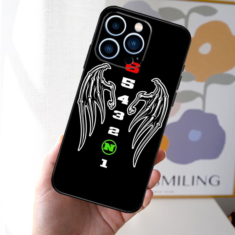 Motorcycle Gear Phone Case For iPhone 16 15 14 Plus 13 12 11 Pro Max Mini X XR XS Max 7 8 Soft Cover