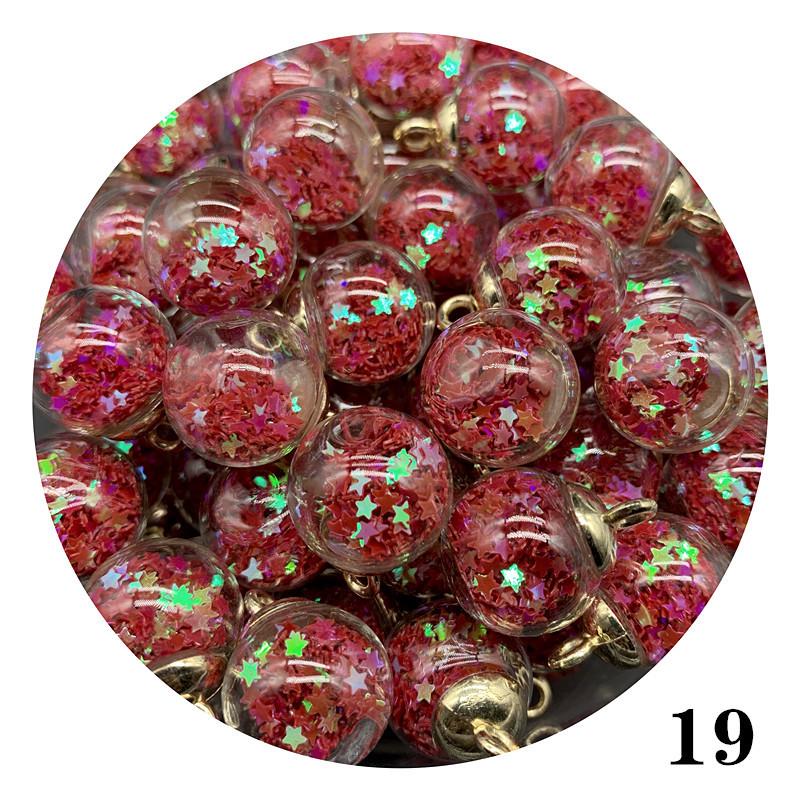 Star Sequin Glass Ball Pendant for Nail Art, Necklaces, Hair Accessories & Keychains