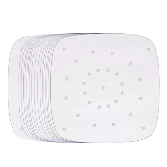 Newest 100Pcs Perforated Square Non-stick Air Frying Pan Pad Barbecue Paper Steam Mat