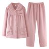 Pajamas Women's Spring and Autumn Pure Cotton Long-sleeved Autumn and Winter Air Cotton Interlayer Winter Mother Thin Padded Loungewear