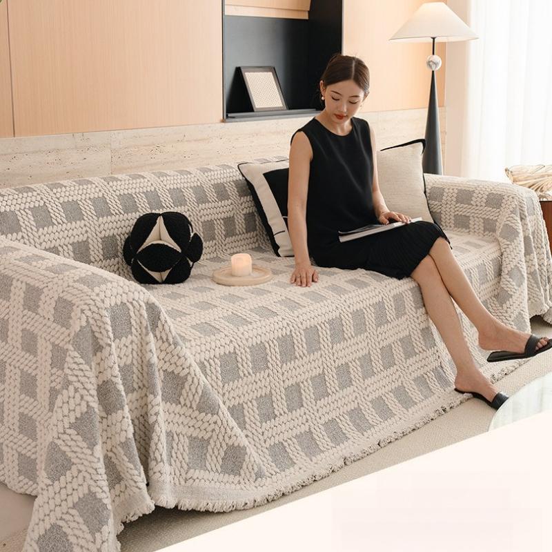 Hemively thickened sofa towel autumn and winter cover cloth towel non-slip sofa blanket anti-cat scratch