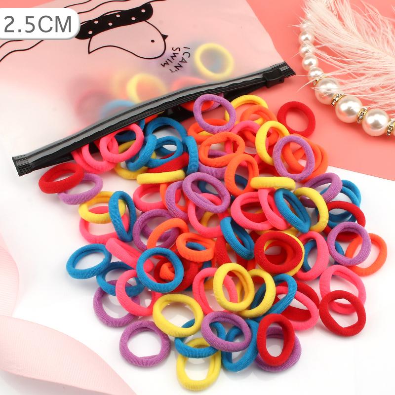 Buy 100Pcs/Set Elastic Rubber Band Girls Fashion Towel Hair Ring Color