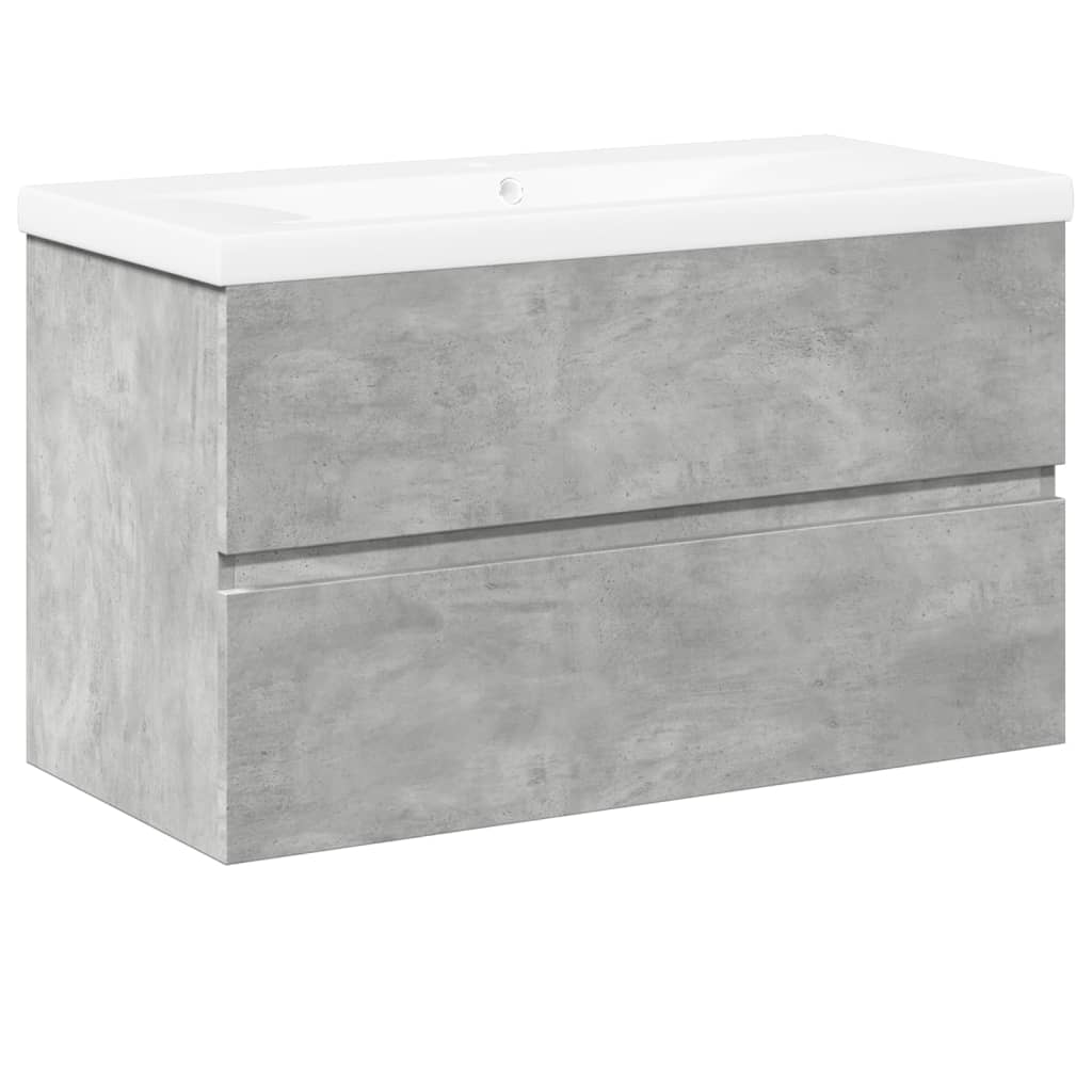 2 Piece Bathroom Furniture Set Concrete Grey Particleboard