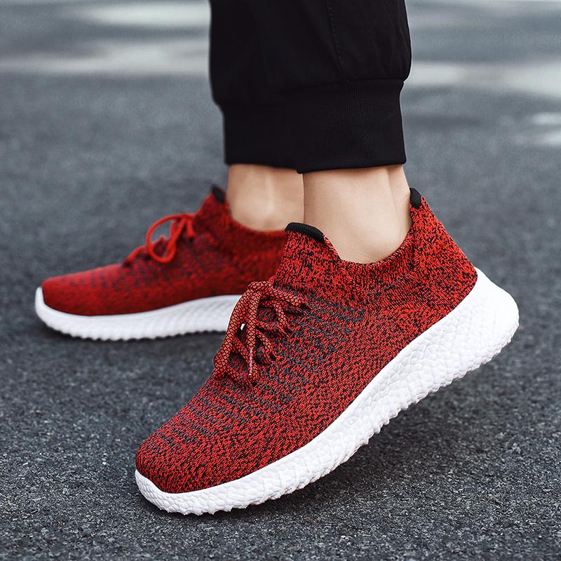 39-46 Men's Sneakers Flying Weaving Shoes A Breathable Lightweight Soft Bottom Ultra-light, Large Size Sock Shoes