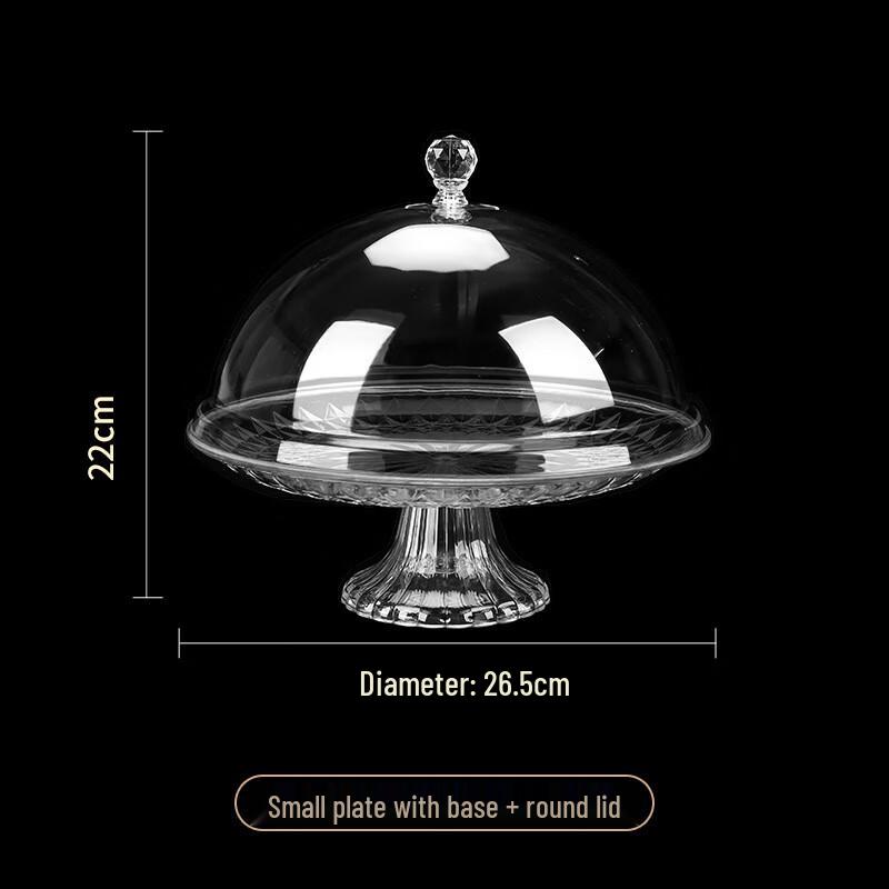 Transparent Covered Round Plastic Fruit & Snack Plate