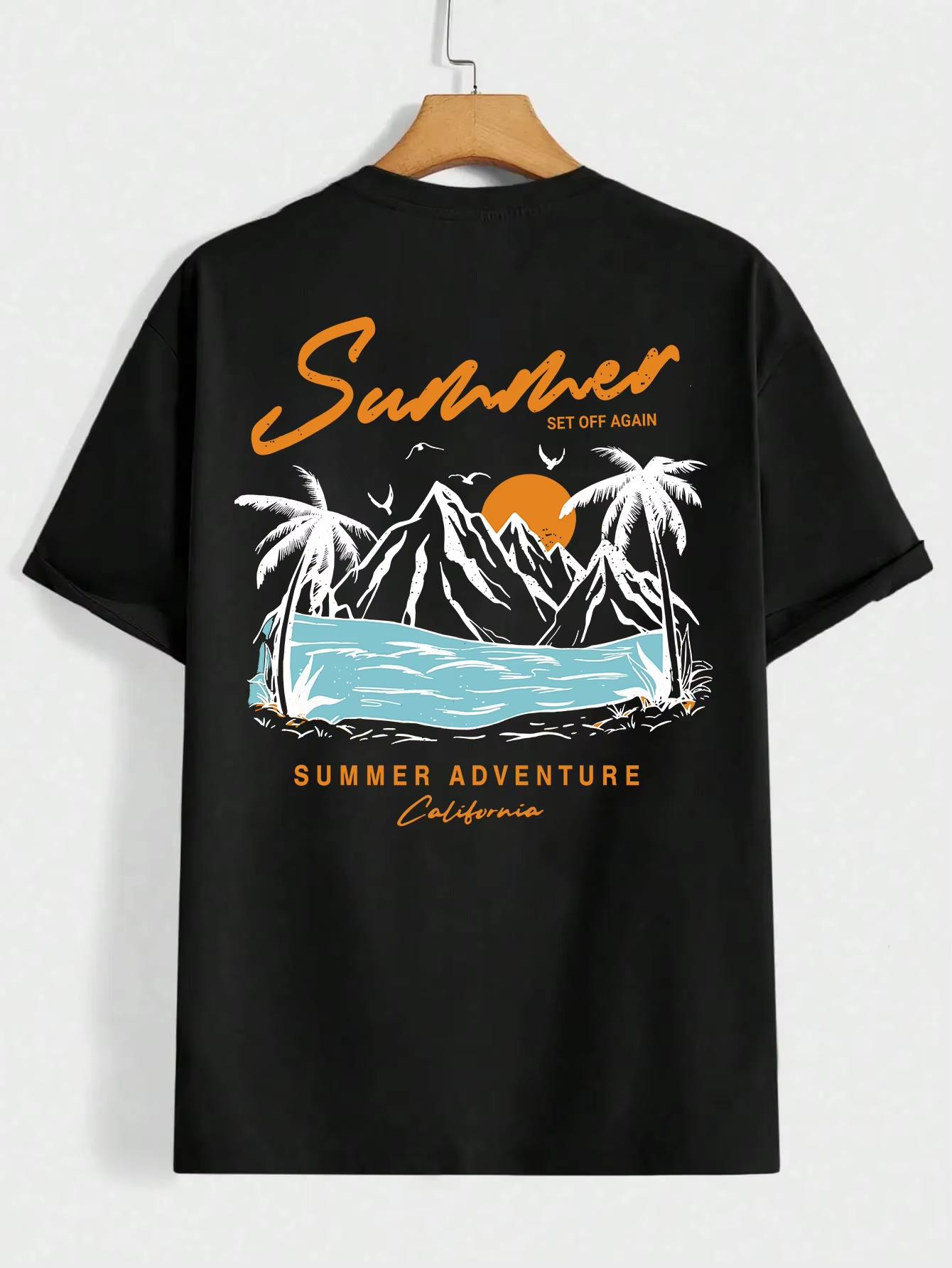 

Unisexs Short Sleeve 100Cotton unisex Tshirt Set Off Again Adventure California Trend Leisure Street Luxury Selling Popular S