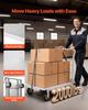Platform Truck, 907.18 Kg Capacity, Heavy Duty Steel Flatbed Cart with Swivel Wheels and Handle, Foldable Platform Hand Push Truck Dolly, for