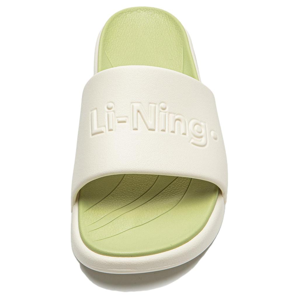 Li Ning Quiet Abrasion Resistant Slide Slippers Unisex Ecru AGAW025-1