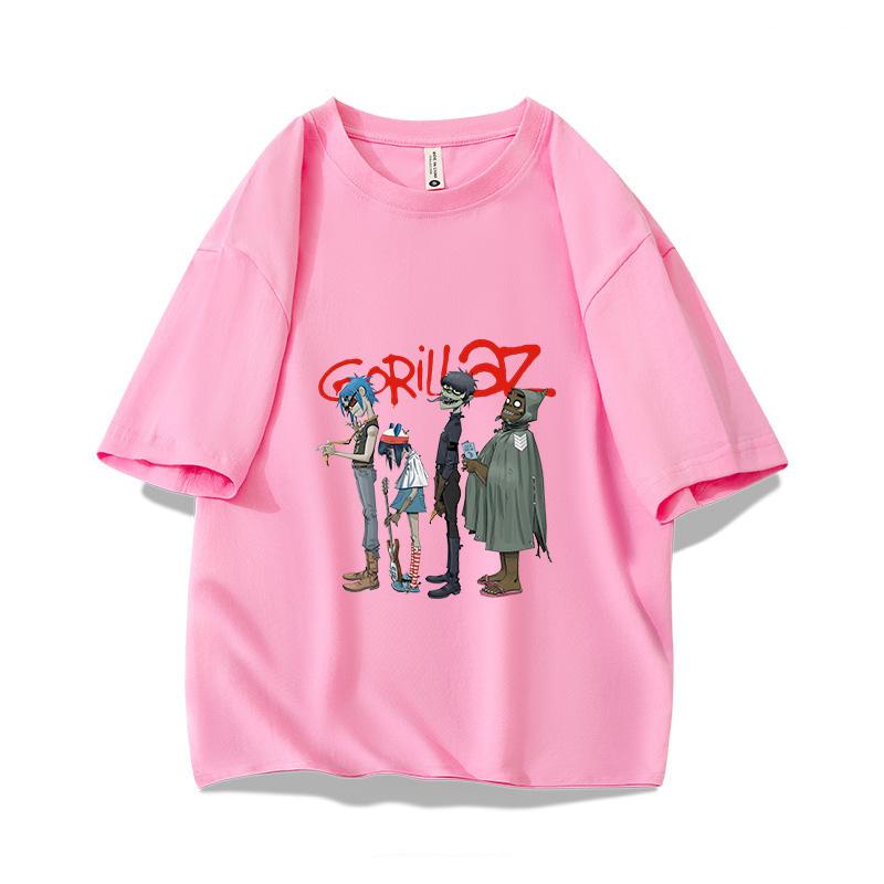 Music Band Gorillaz Punk Rock Print 100 Cotton T Shirt Unisex Women Summer 90s Oneck Cotton Short Sleeve Tshirt Vintage Y2K Tee