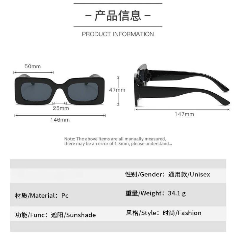 Sunglasses Woman  Fashion Vintage Rectangle Frame Purple Pink Square Sun Glasses Man Lady Eyewear UV400