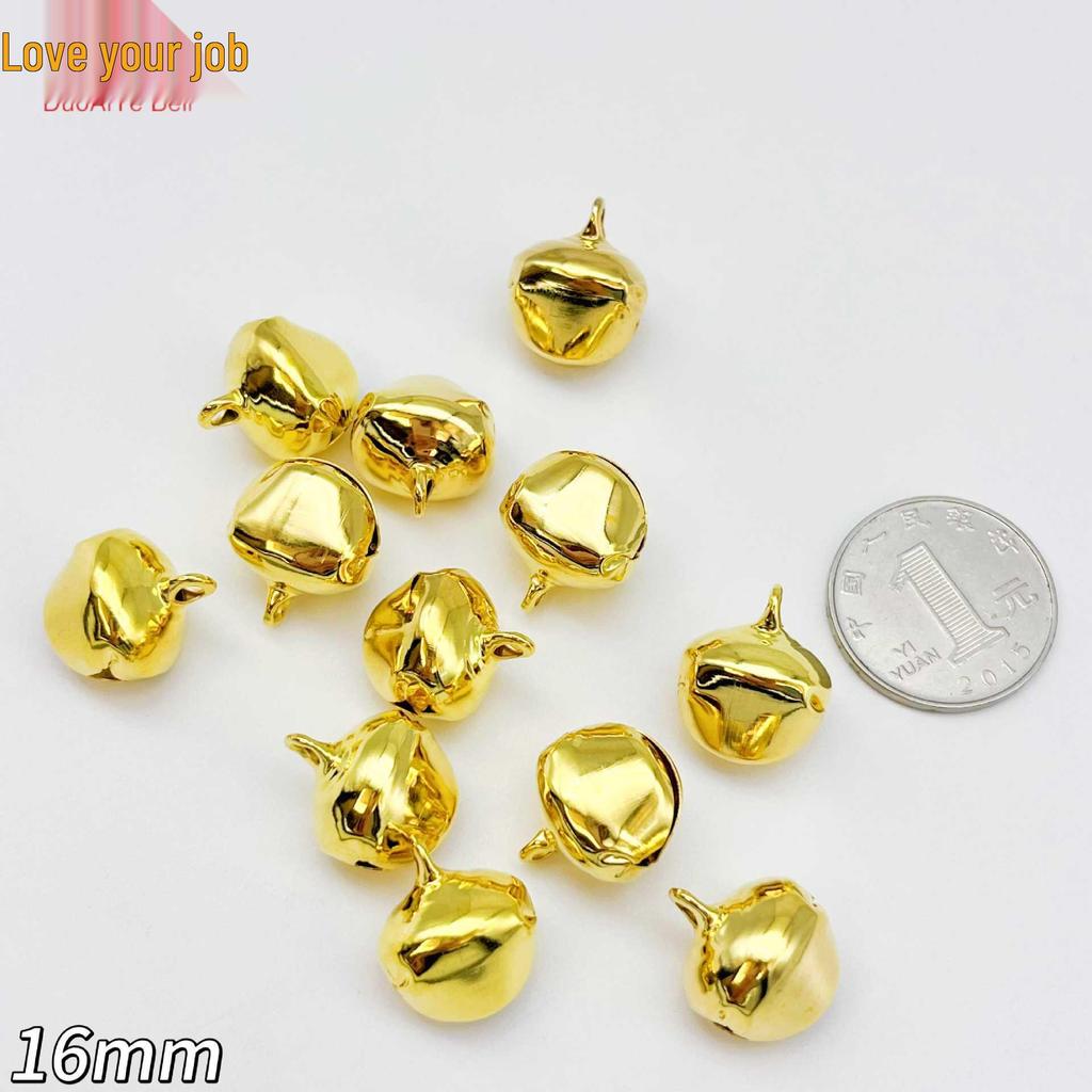 Gold Plated One-Word Bell Charms for Pet Collars (6mm-16mm) - DIY Christmas Pendant Decoration