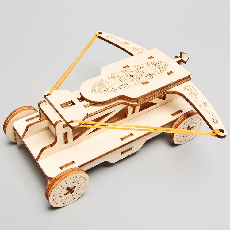 Small Production Stone Machine Children's Handmade Material Bag Wooden Ming Students Chariot Siege Science Popularization Car