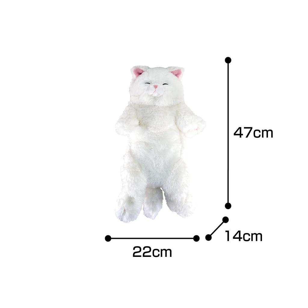 Sunlemon Knee Cat Sleeping Persian White 22 x 14 x 47 cm Plush Animal Cute Cat White P-1273