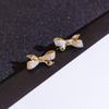 Brincos Borboleta Gravata Borboleta, Brincos Stud da Moda, Presilhas de Orelha com Temperamento, Sem Piercing nas Orelhas, Brincos Femininos Cheios de Diamantes.