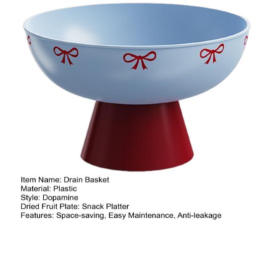 Fruit Tray with Drainage Base Creative Drip Fruit Basket for Kitchen Countertop Rapid Drainage Fruit Bowl