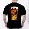 Men's T-Shirt Funny Letter Wine Glass Beer Graphic Print Men's and Women's Tees Top Summer Street Short Sleeve Casual Outdoor Men's Clothing