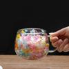 1Pcs Dried Flower Decorative Milk Tea Cup 150/300Ml Double-Layer Dried Flower Glass Cup High Temperature Resistant Coffee Cup