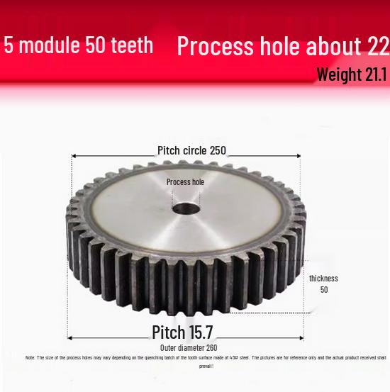 5-Module Gear Rack and Pinion Set: Straight Tooth Gear System with Metal Transmission for Reduction Applications
