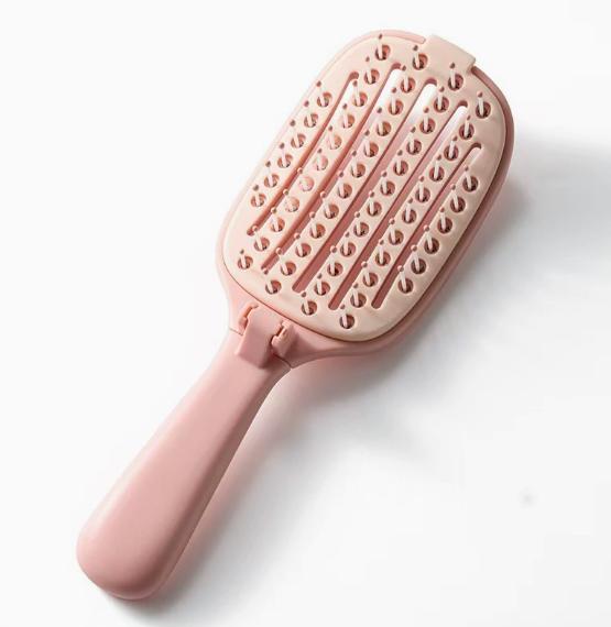 Foldable Self-Cleaning Hair Brush, Anti-Static Massage Comb, Practical Hairstyling Tool for Home and Salon Use