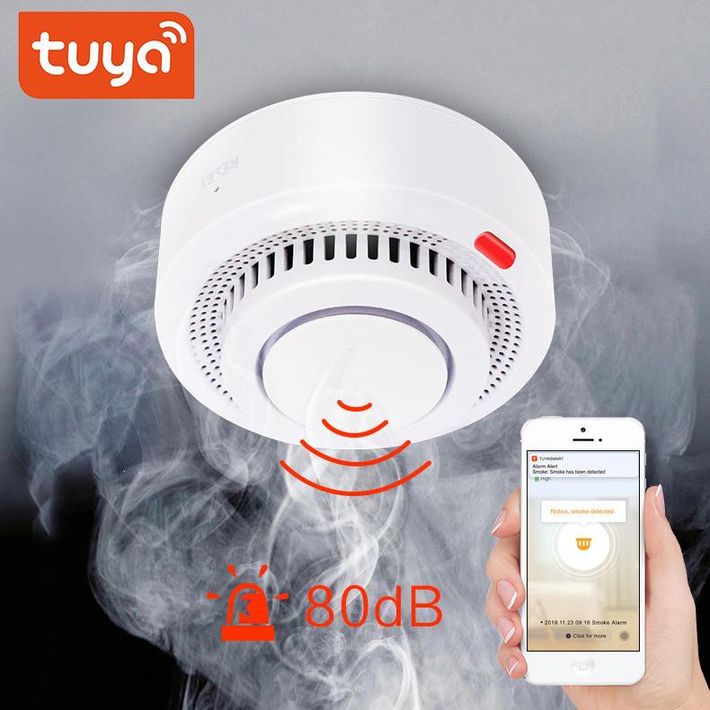 Graffiti Smart WiFi Smoke Detector - Wireless Fire Sensor with Remote Access