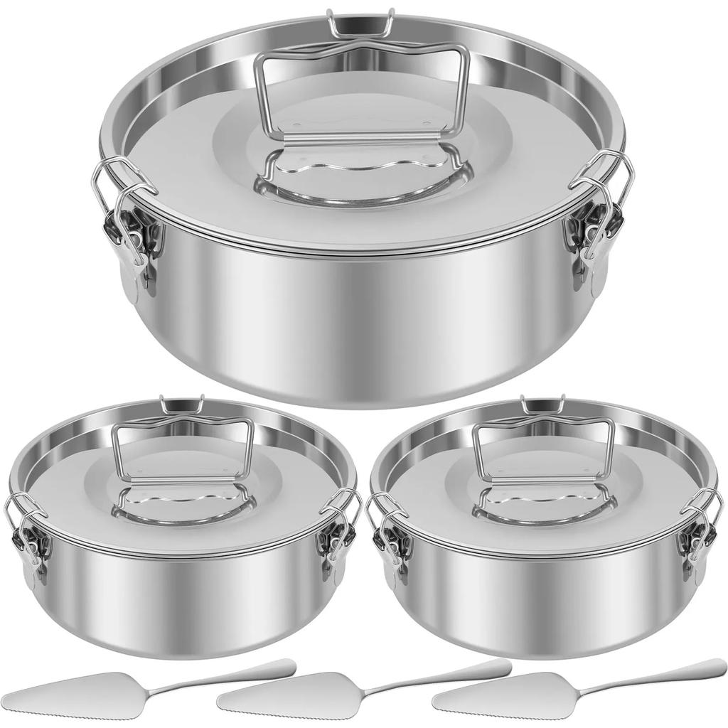 1.5QT Flanform Edelstahl Flanform Runde Kuchenform Backzubehör für Kuchen Käsekuchen Pudding Dessert Küchenzubehör