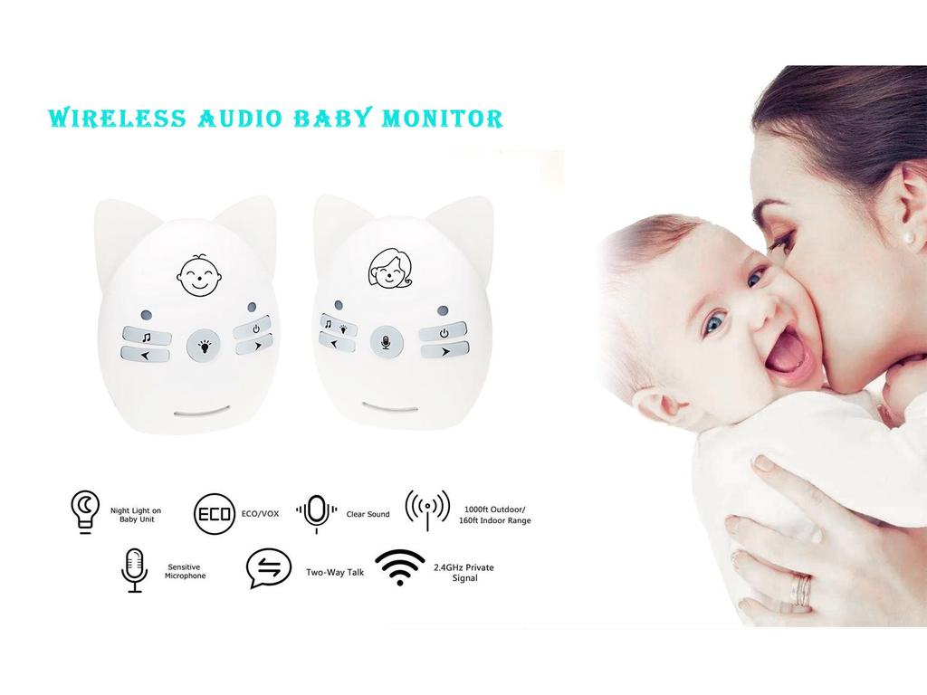 V30 Wireless Two-Way Baby Monitor with Sound Alerts and Battery Power
