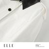 ELLE Women's French Color-Block Mid-Length Trench Coat