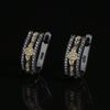 Zircon Earrings Two-Tone Earrings Classic Geometric Black Gold Rectangular Bohemian Style Earrings Women'S Speed